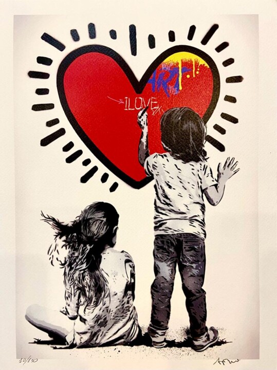 Druckgrafik mit dem Titel "Heart" von Alessio B, Original-Kunstwerk, Digitaldruck