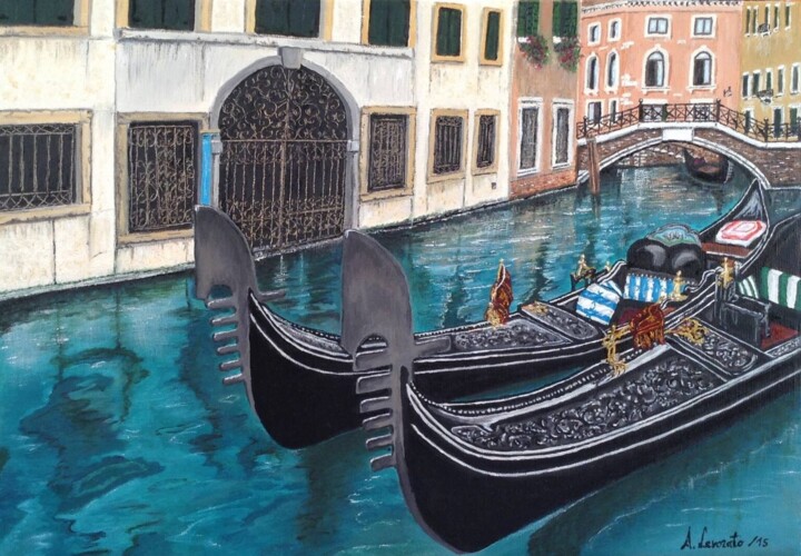 Painting titled "Venezia" by Alessio Levorato, Original Artwork, Oil