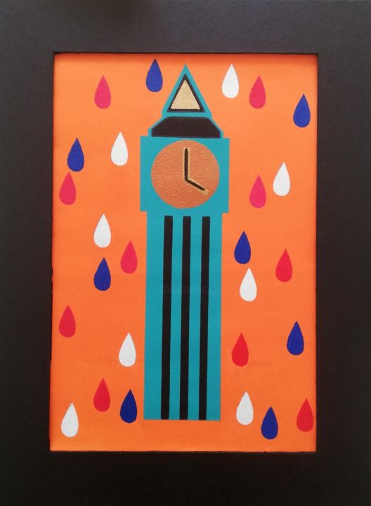 Peinture intitulée "London Rain" par Alessio Brugnoli Colors, Œuvre d'art originale, Acrylique