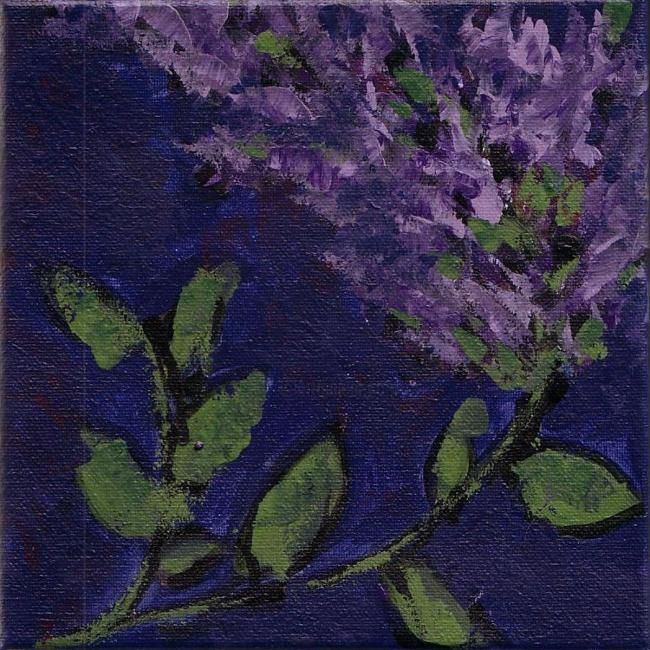 Painting titled "Lilac" by Aletta Mes, Original Artwork, Oil