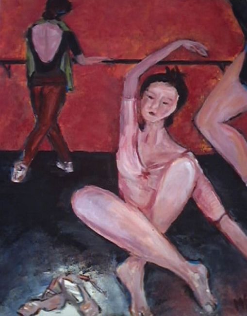 Painting titled "The Green Towel" by Aletta Mes, Original Art,