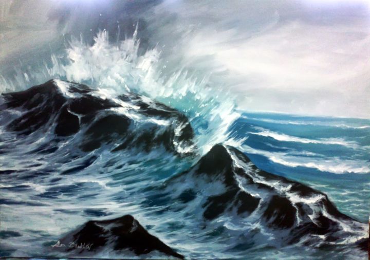 Peinture intitulée "Storm" par Alex Blokhin, Œuvre d'art originale