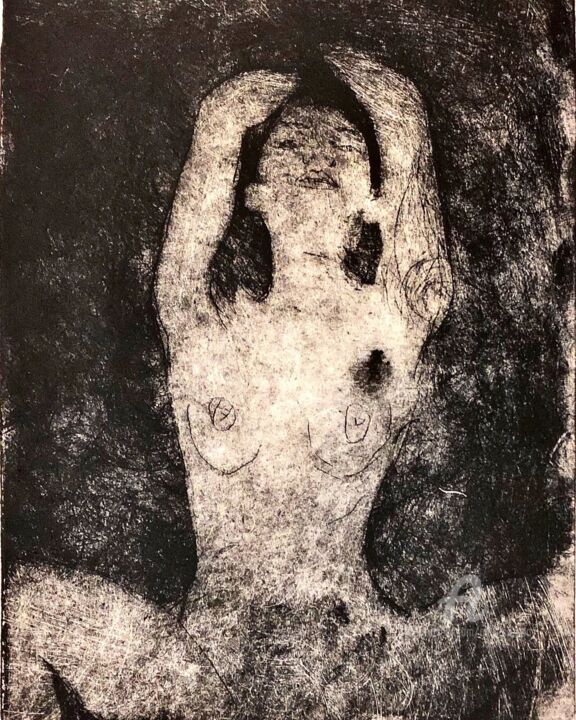Incisioni, stampe intitolato "Nude dream 2" da Alex Buzunov, Opera d'arte originale, Acquaforte