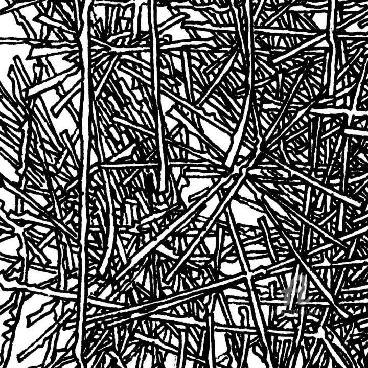 「Thinking 005001 (sq…」というタイトルの描画 Alex Henkによって, オリジナルのアートワーク, インク