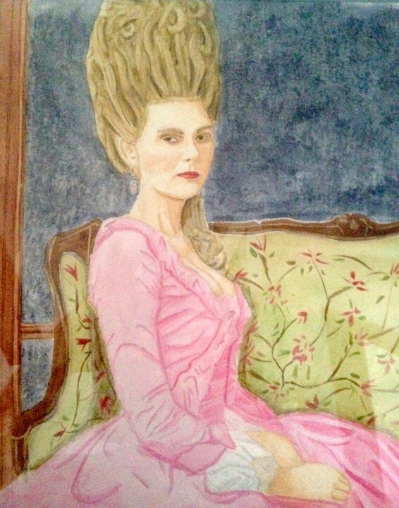 Painting titled "Portrait of Kirsten…" by Alex Jolink, Original Artwork, Watercolor