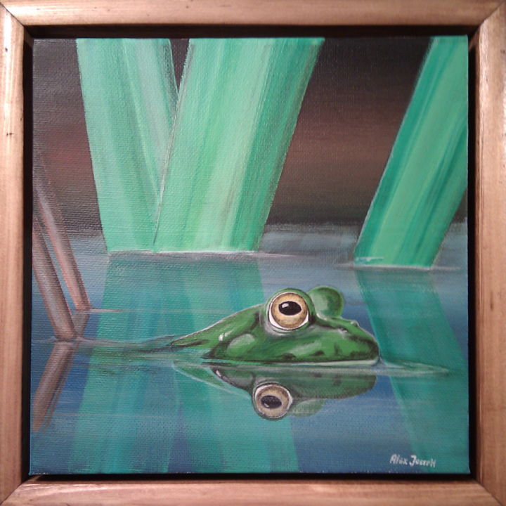 Malerei mit dem Titel "grenouille-20x20-ca…" von Alex Joseph, Original-Kunstwerk, Acryl