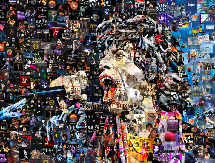 Collages titled "Mick Jagger" by Alex Loskutov, Original Artwork, Collages