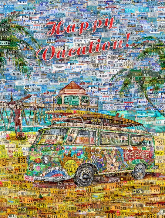 Digital Arts titled "Happy Vacation Coll…" by Alex Loskutov, Original Artwork, Photo Montage