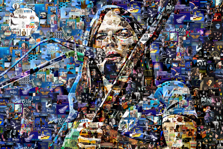 Arts numériques intitulée "David Gilmour (Pink…" par Alex Loskutov, Œuvre d'art originale, Travail numérique 2D