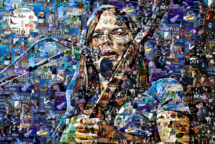 Arts numériques intitulée "David Gilmour (Fink…" par Alex Loskutov, Œuvre d'art originale, Travail numérique 2D