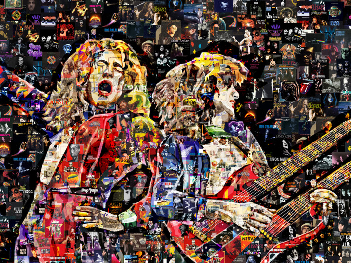 Digital Arts titled "Robert Plant and Ji…" by Alex Loskutov, Original Artwork, Digital Collage