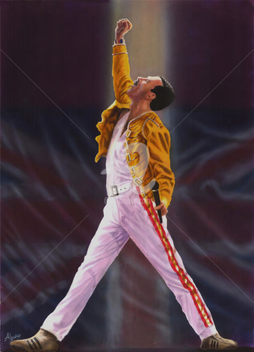 Ζωγραφική με τίτλο "Freddie Mercury  Qu…" από Alex Mets, Αυθεντικά έργα τέχνης, Ακρυλικό