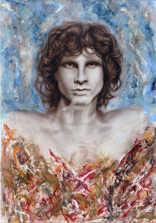 Ζωγραφική με τίτλο "Jim Morrison  Break…" από Alex Mets, Αυθεντικά έργα τέχνης, Ακρυλικό