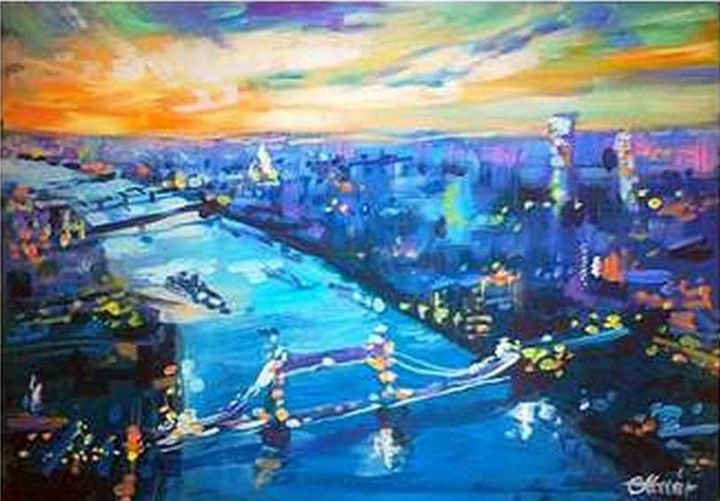 Painting titled "london-5.jpg" by Alex Ottmár, Original Art, Acrylic