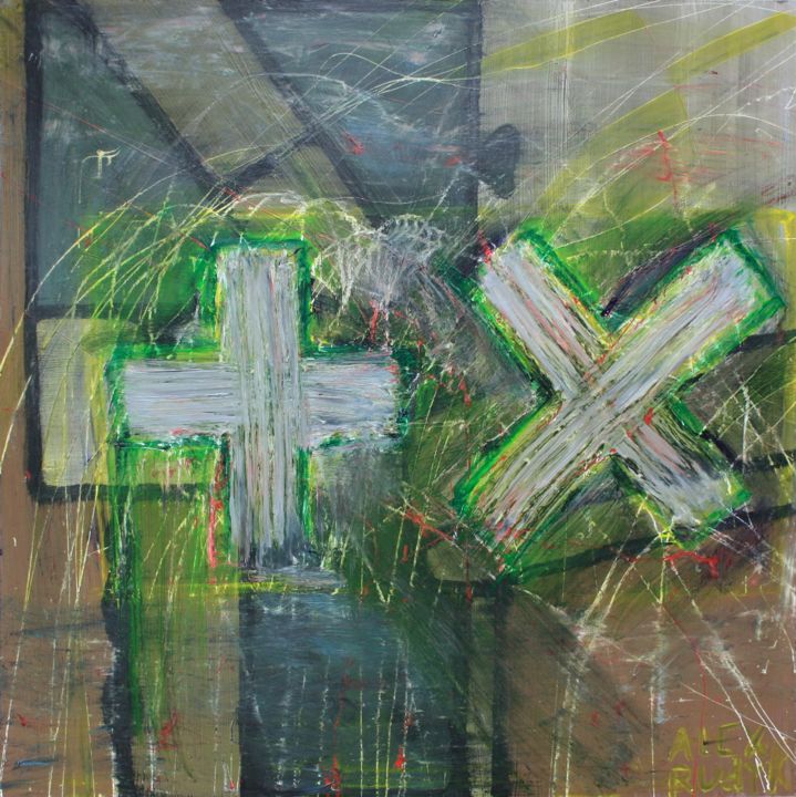 Malerei mit dem Titel "Martin Garrix" von Alex Rudyk, Original-Kunstwerk, Emaille