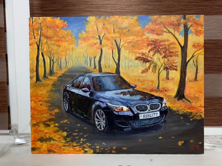 BMW 写実水彩画 Reality. Bmw Car M5 E60, 绘画由Alex Vainova | ArtMajeur