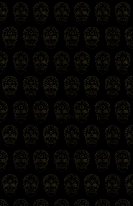 Digital Arts titled "Skull pattern" by Alex Z, Original Artwork, 2D Digital Work