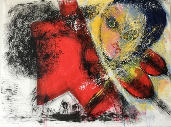 Картина под названием "Разрыв" - Альберт Бектемиров (Алекс Цветов), Подлинное произведение искусства, Акрил Установлен на Де…