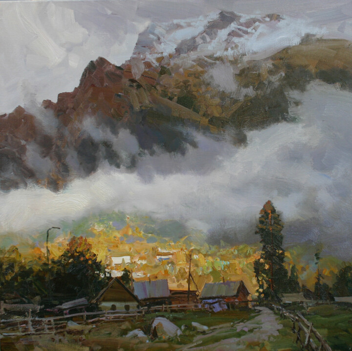 Painting titled "Sunlight through th…" by Alexander Babich, Original Artwork, Oil