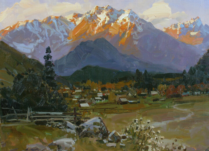 Painting titled "Morning light in Ar…" by Alexander Babich, Original Artwork, Oil