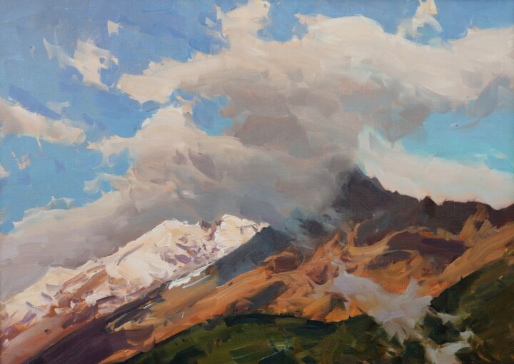 Картина под названием "Плывущие облака" - Alexander Babich, Подлинное произведение искусства, Масло