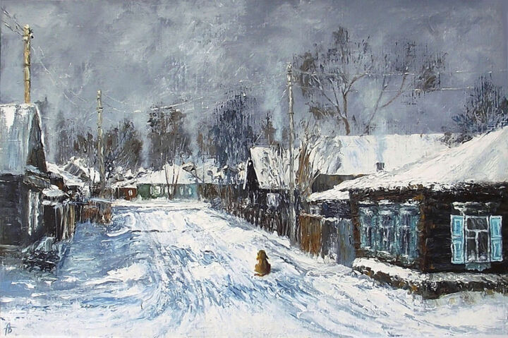 Painting titled "Winter in Tamansky…" by Alexander Boyko, Original Artwork, Oil