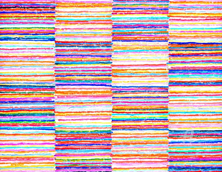 Картина под названием "Цветной ритм живой…" - Alexander Breskin, Подлинное произведение искусства, Масло Установлен на Дерев…