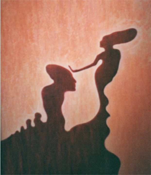 Картина под названием "Тень - прощение" - Александр Дикун, Подлинное произведение искусства, Масло