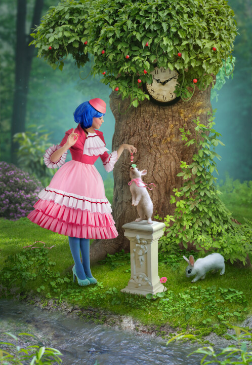 Цифровое искусство под названием "Alice ahead of time" - Alexander Mats, Подлинное произведение искусства, Фотомонтаж