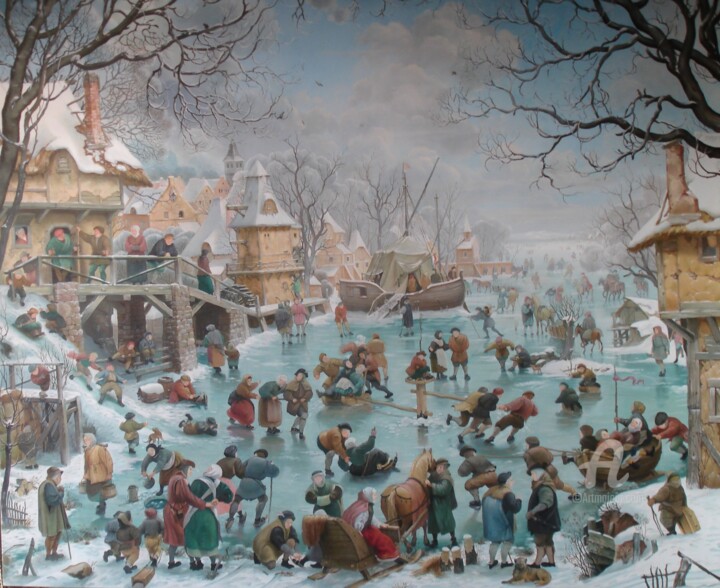 Pintura titulada "Winter" por Aleksandr Mikhalchuk, Obra de arte original, Oleo