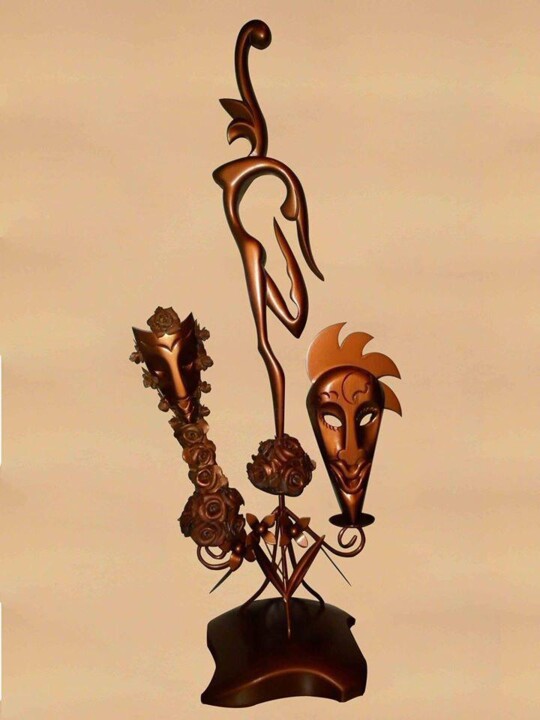 Escultura intitulada "Actor" por Alexander Shkarbanenko, Obras de arte originais, Madeira