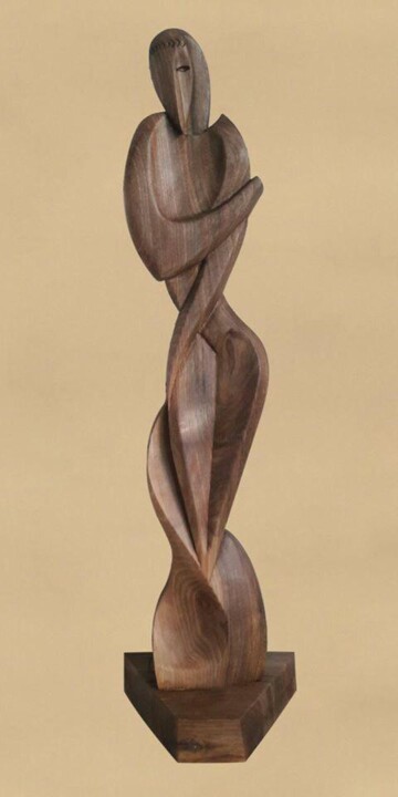 Skulptur mit dem Titel "Anticipation" von Alexander Shkarbanenko, Original-Kunstwerk, Holz