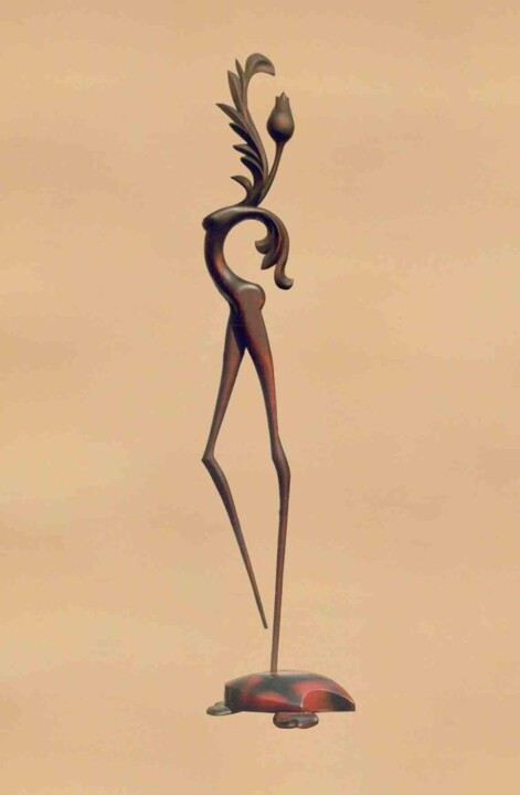 Sculpture titled "Tulip" by Alexander Shkarbanenko, Original Artwork, Wood
