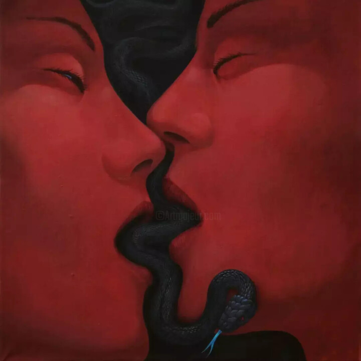 Картина под названием "Poison" - Alexander Sovtsa, Подлинное произведение искусства, Акрил Установлен на Деревянная рама для…