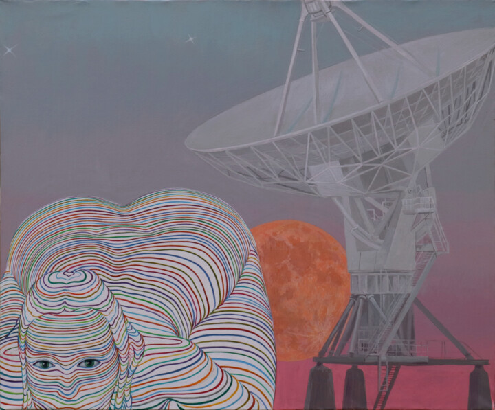 Malerei mit dem Titel "Radiowave" von Alexander Sovtsa, Original-Kunstwerk, Acryl