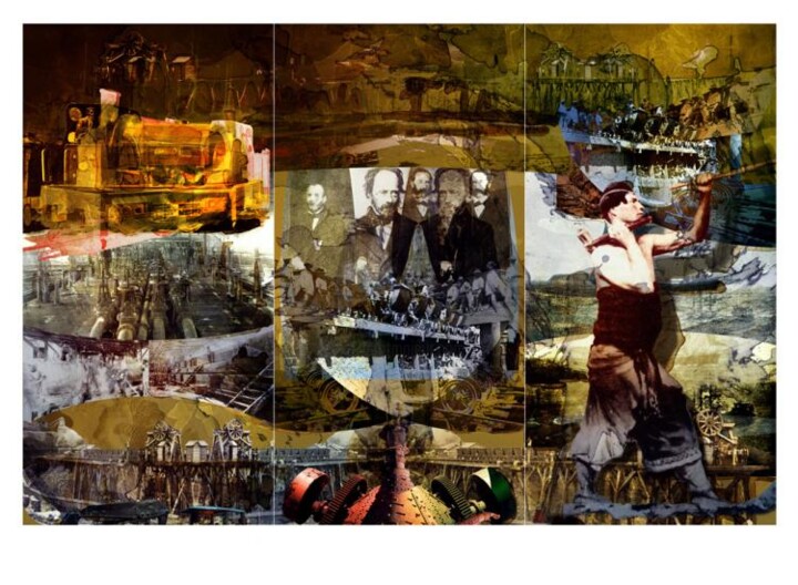 Arte digital titulada "Mural Histórico, Se…" por Alexander Sutulov, Obra de arte original