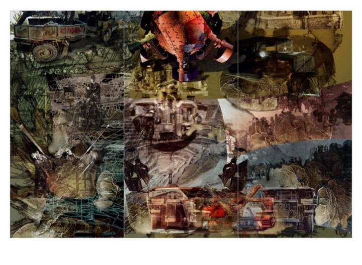 Digitale Kunst mit dem Titel "Mural Histórico, Se…" von Alexander Sutulov, Original-Kunstwerk