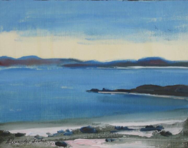 Painting titled "Wester Ross Aultbea…" by Alexander Taylor Dickie, Original Artwork, Oil Mounted on Wood Panel