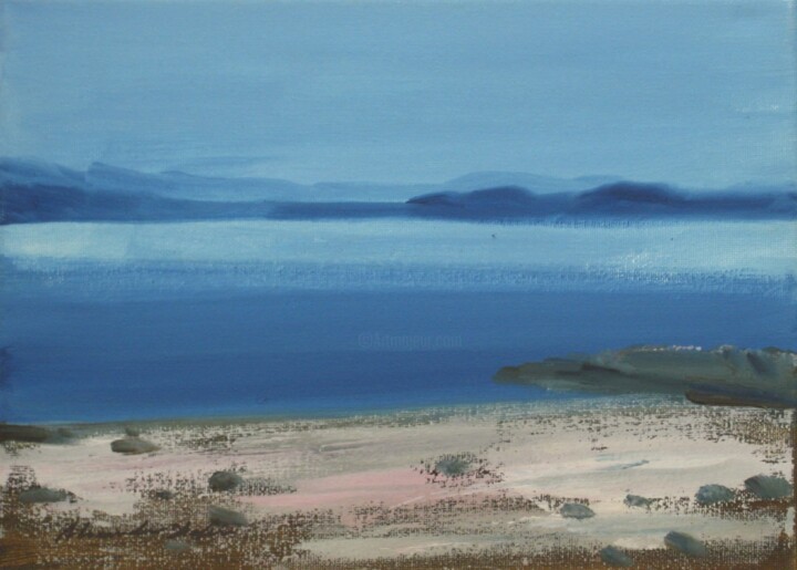 Painting titled "Aultbea in Scotland" by Alexander Taylor Dickie, Original Artwork, Oil Mounted on Wood Stretcher frame