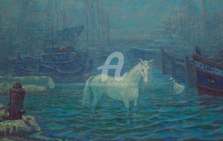 Peinture intitulée "Unicorn" par Alexander Telin, Œuvre d'art originale, Huile
