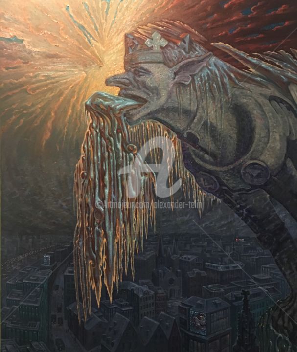 Картина под названием "Series"Gargoyles of…" - Alexander Telin, Подлинное произведение искусства, Масло