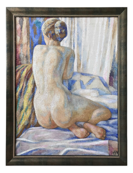 Painting titled "Girl, nude" by Alexander Turansky, Original Artwork, Oil