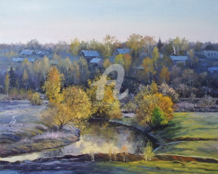 Painting titled "Autumn time" by Alexander Volya, Original Artwork, Oil