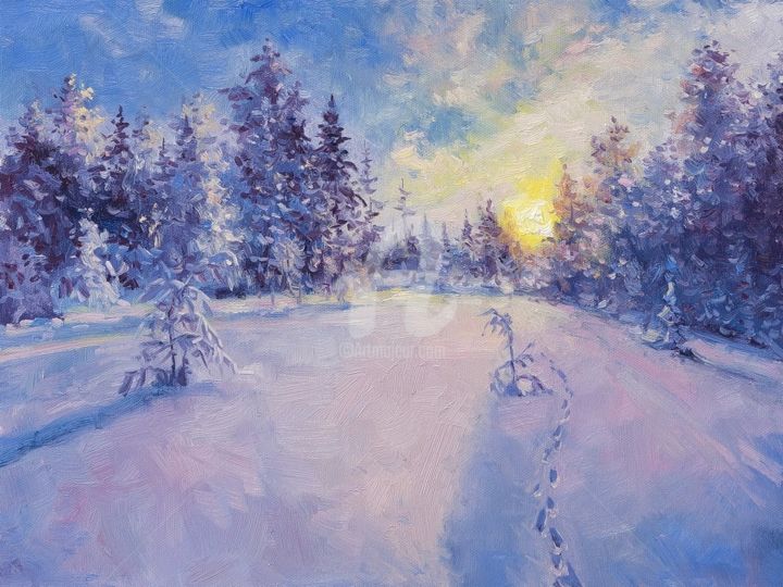 Painting titled "Winter Kaleidoscope" by Alexander Volya, Original Artwork, Oil