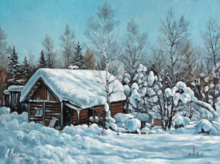 Painting titled "Fluffy snow" by Alexander Volya, Original Artwork