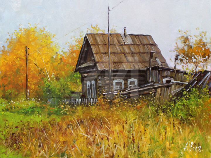 Old Village House, Painting by Alexander Volya | Artmajeur