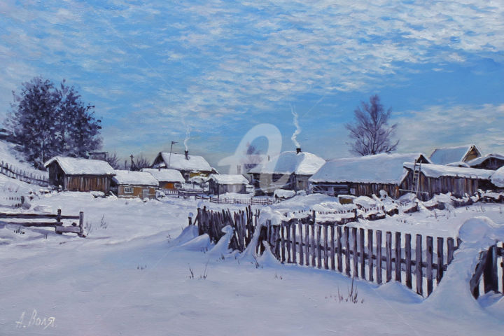 "Winter day in villa…" başlıklı Tablo Alexander Volya tarafından, Orijinal sanat, Petrol