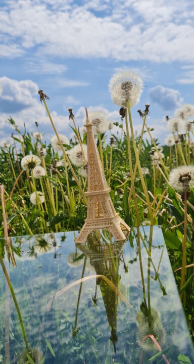 Sculpture titled "The Eiffel Tower" by Alexander Zarubin, Original Artwork, Wood