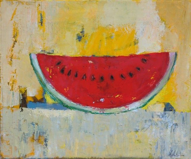Картина под названием "Watermelon" - Alexander Antadze, Подлинное произведение искусства, Масло