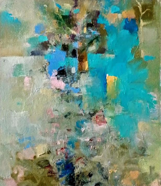 Painting titled "Этюд "Моё дерево"" by Namalevich, Original Artwork, Oil